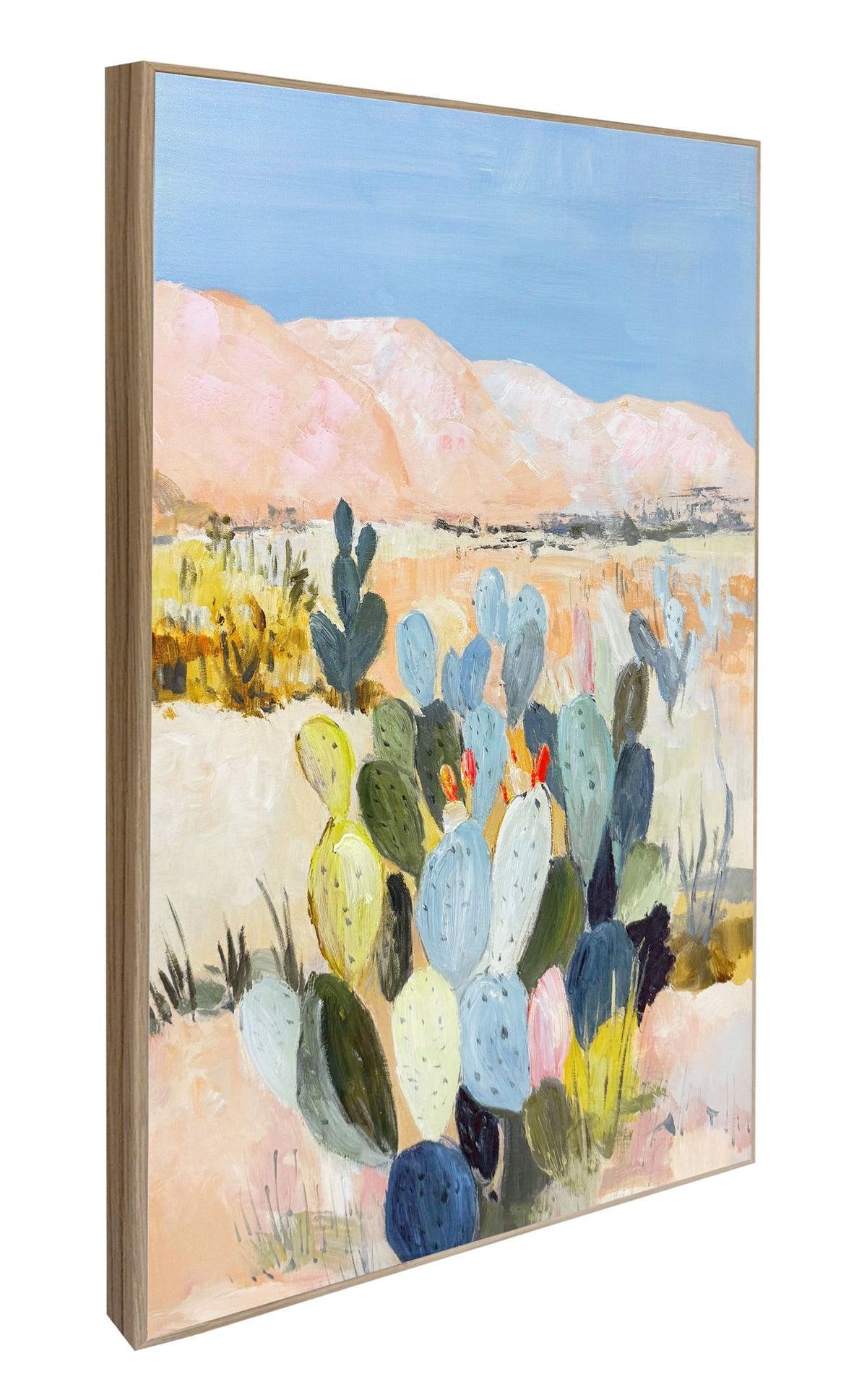 Desert Blush I Hand-Embellished Canvas In Frame - Natural / Pink