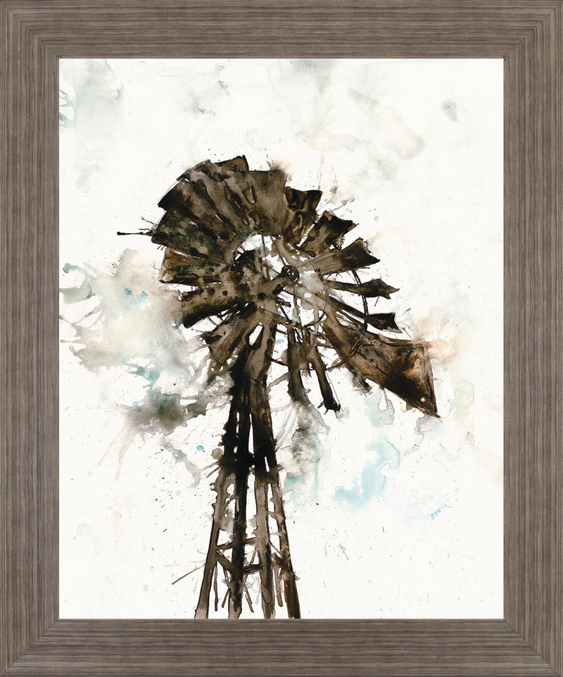 Weathered Blades - 28" x 34" Framed Wall Art - Dark Brown