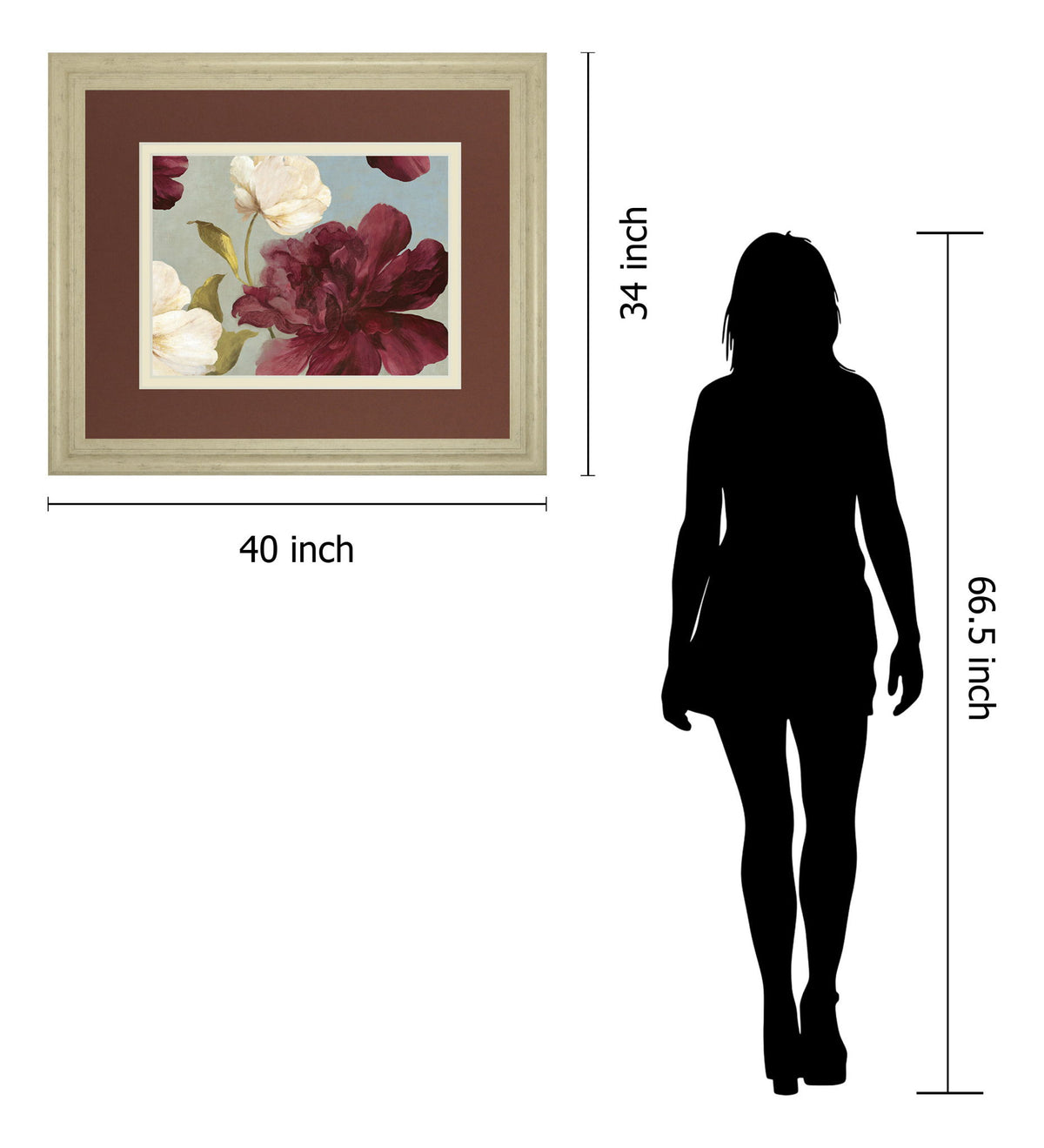 Deep Peonies Il By Asia Jensen - Framed Print Wall Art - Dark Red
