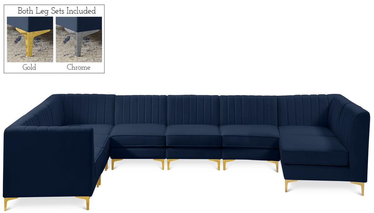 Alina - 8 Piece Velvet Modular Sectional
