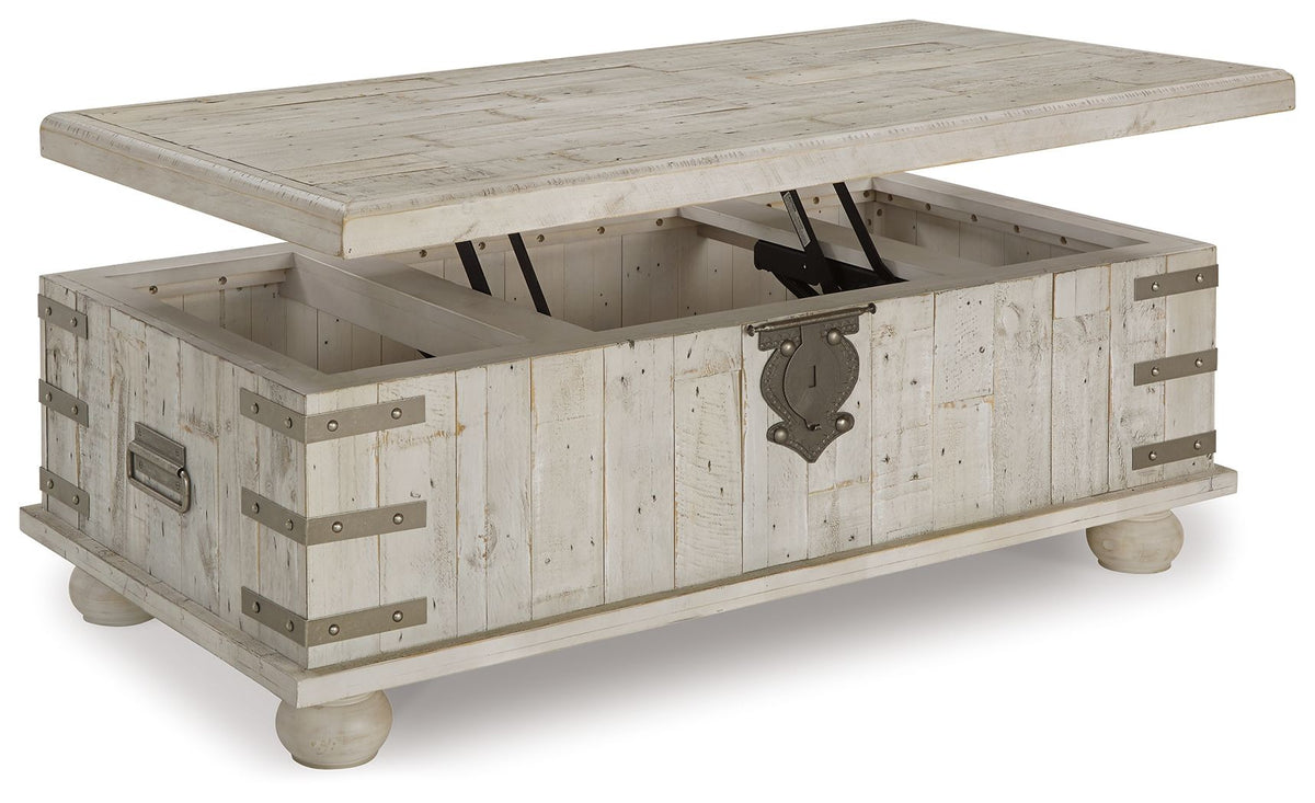 Carynhurst - Lift Top Cocktail Table - White Wash Gray