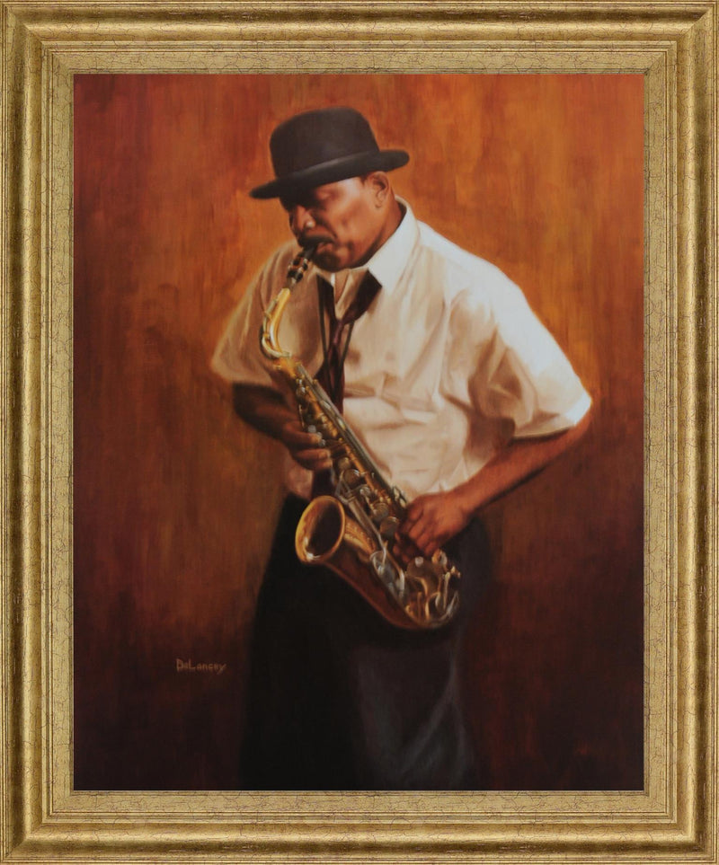Jazz Nocturne - 28" x 34" Framed Wall Art - Orange
