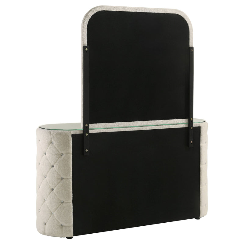 Sonya 6-drawer Upholstered Bedroom Dresser with Mirror Ivory