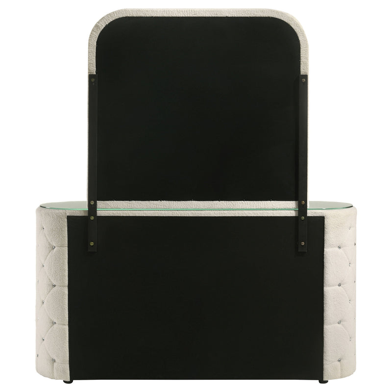 Sonya 6-drawer Upholstered Bedroom Dresser with Mirror Ivory