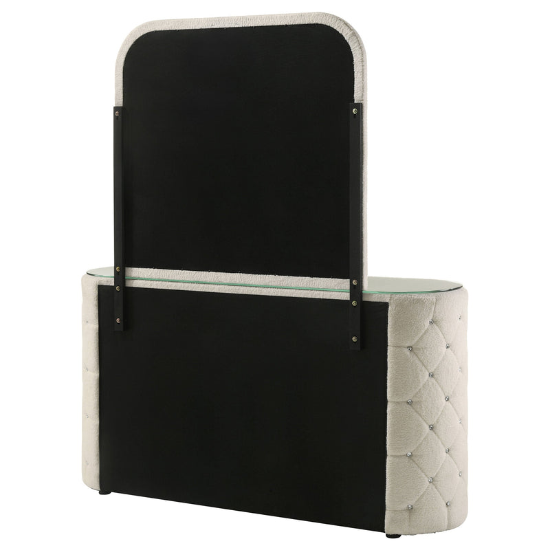 Sonya 6-drawer Upholstered Bedroom Dresser with Mirror Ivory