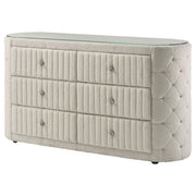 Sonya 6-drawer Upholstered Bedroom Dresser Ivory
