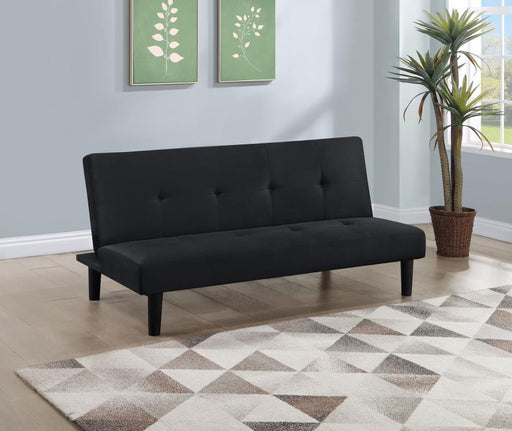 Stanford Upholstered Tufted Convertible Sofa Bed Black Default Title