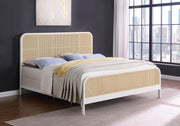 Lanewood Open Cane Webbing Metal Bed White Eastern King