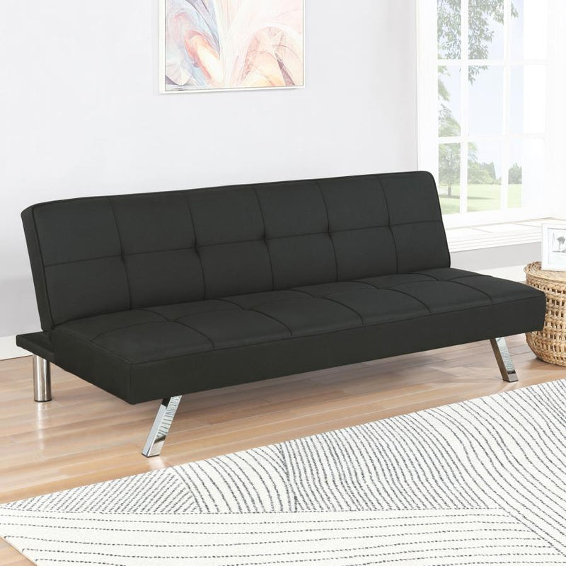 Joel Upholstered Tufted Convertible Sofa Bed Black Default Title