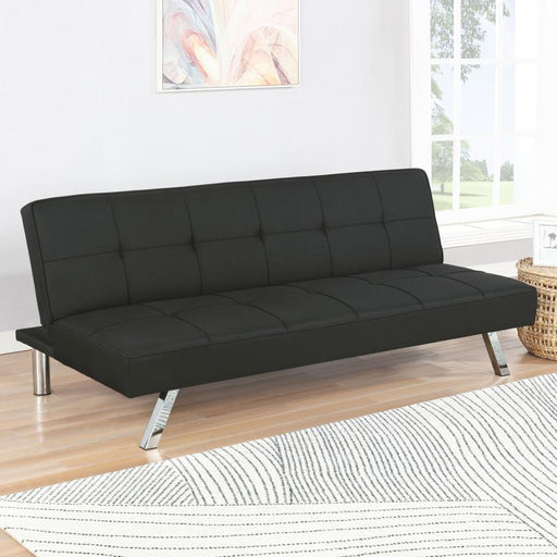 Joel Upholstered Tufted Convertible Sofa Bed Black Default Title