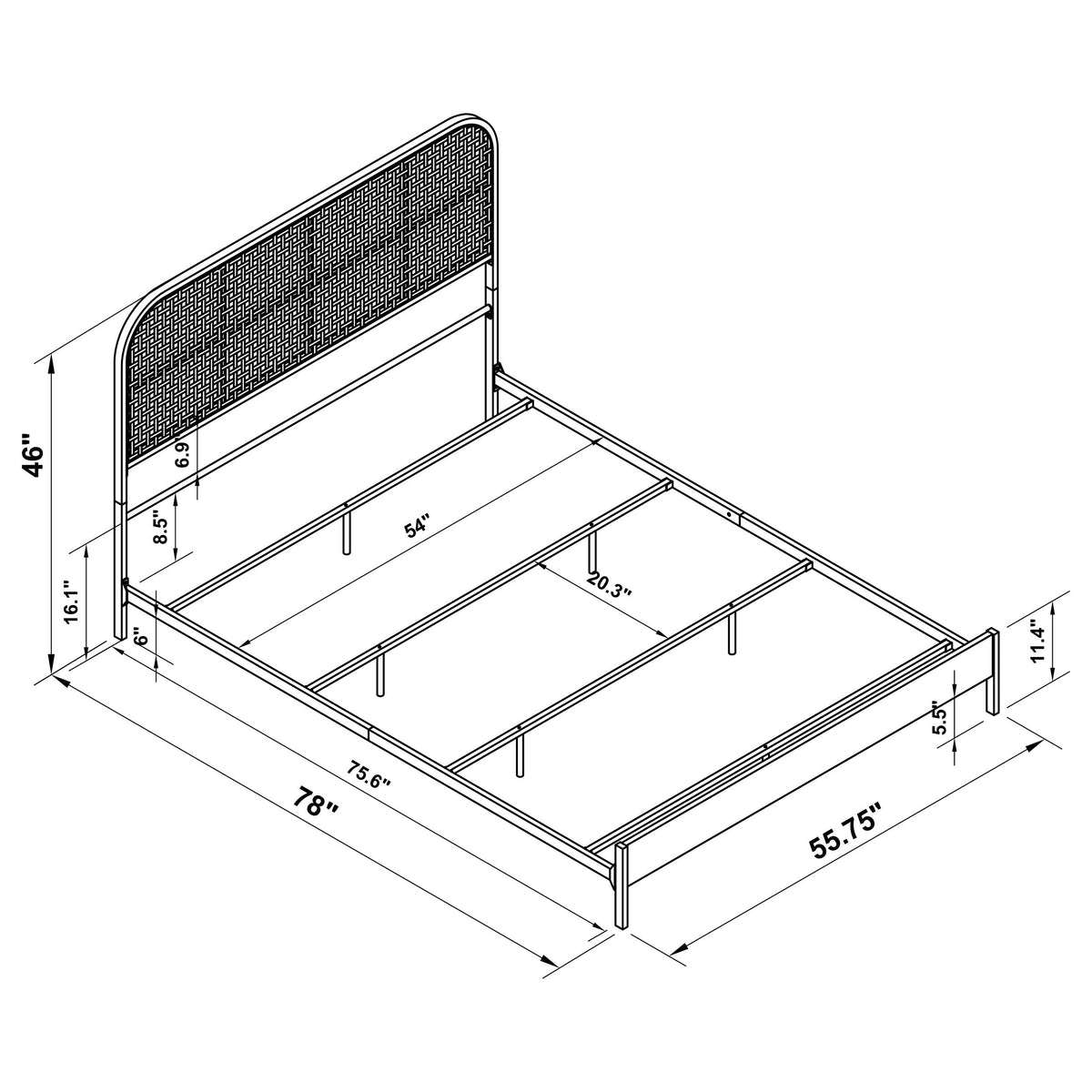 Amherst Radio Weave Rattan Metal Bed