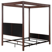Zimmerlee 89-inch Metal Canopy Bed Rust Brown