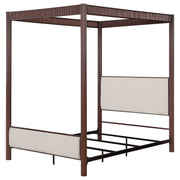 Zimmerlee 89-inch Metal Canopy Bed Rust Brown