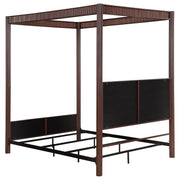 Zimmerlee 89-inch Metal Canopy Bed Rust Brown