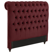 Devon 57-inch Upholstered Headboard Wine Red Full