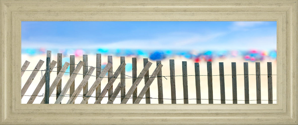 Beachscape Il By James Mcloughlin - Framed Print Wall Art - Light Blue