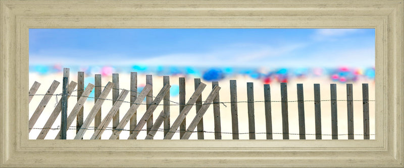 Beachscape Il By James Mcloughlin - Framed Print Wall Art - Light Blue