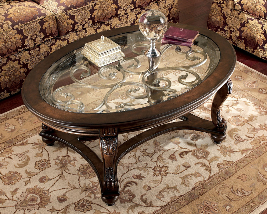 Norcastle - Dark Brown - Oval Cocktail Table