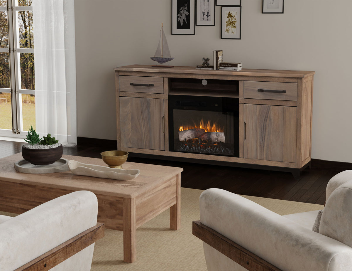 Parota - 70" Electric Fireplace - Dark Brown