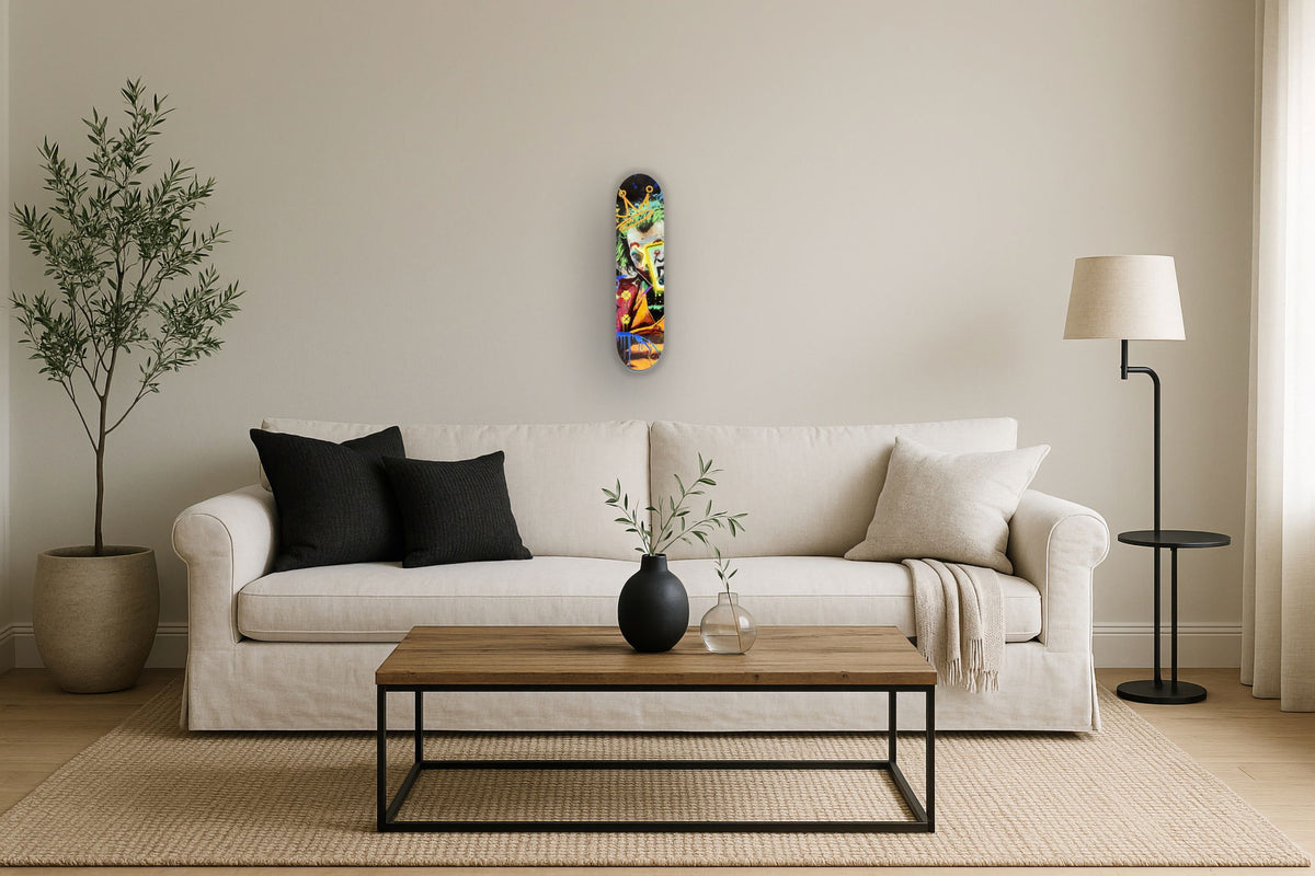 Chaos Jester Graffiti Burst - 8" x 31" Framed Wall Art - Black