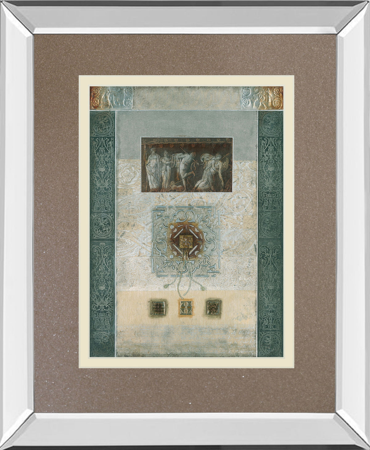 Romanesque I By Douglas - Mirror Framed Print Wall Art - Light Brown