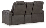 Fyne-Dyme Power Reclining Loveseat with Console - Shadow