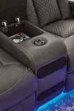 Fyne-Dyme Power Reclining Loveseat with Console - Shadow