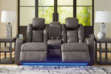 Fyne-Dyme Power Reclining Loveseat with Console - Shadow