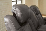 Fyne-Dyme Power Reclining Loveseat with Console - Shadow