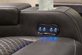 Fyne-Dyme Power Reclining Loveseat with Console - Shadow