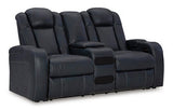 Fyne-Dyme Power Reclining Loveseat with Console - Shadow