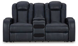 Fyne-Dyme Power Reclining Loveseat with Console - Shadow