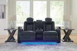 Fyne-Dyme Power Reclining Loveseat with Console - Saphire