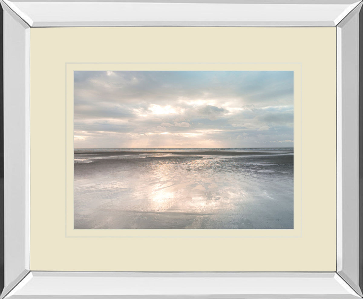 Silver Sands By Assaf Frank - Mirror Framed Print Wall Art - Beige