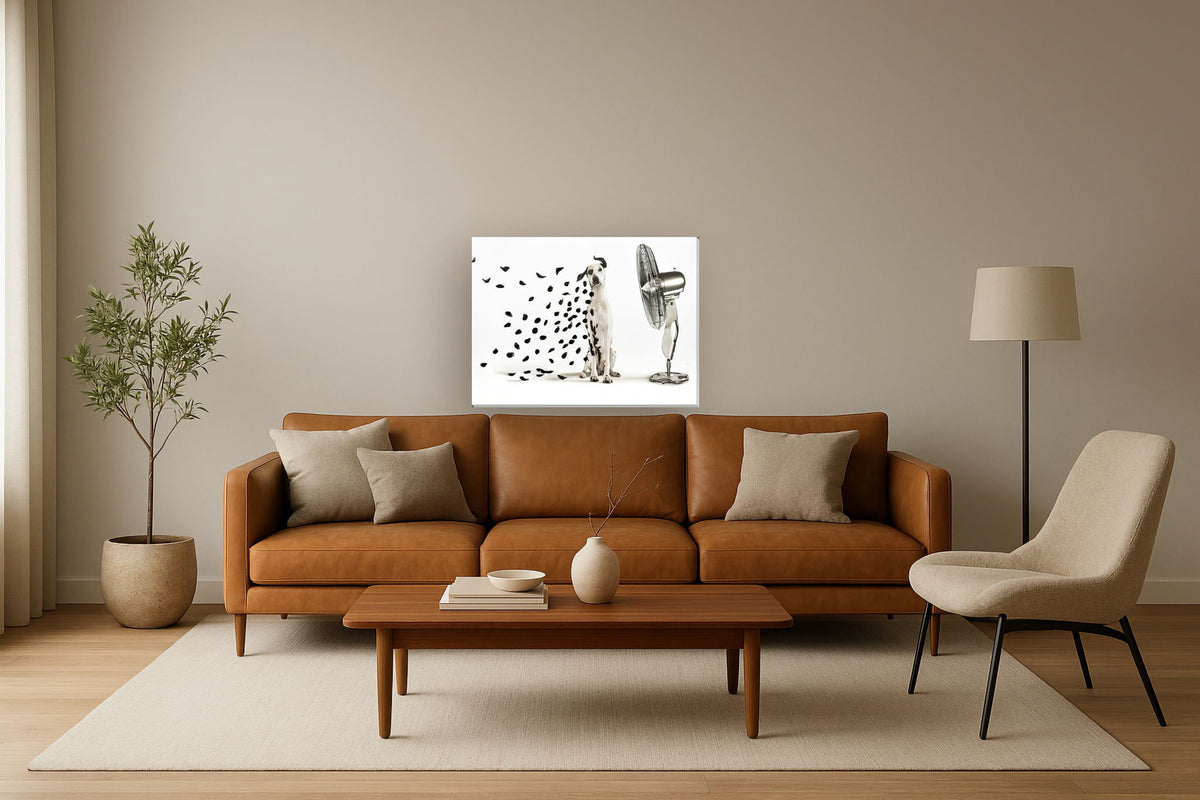 Hand Painted Textured Canvas - Silver / Black