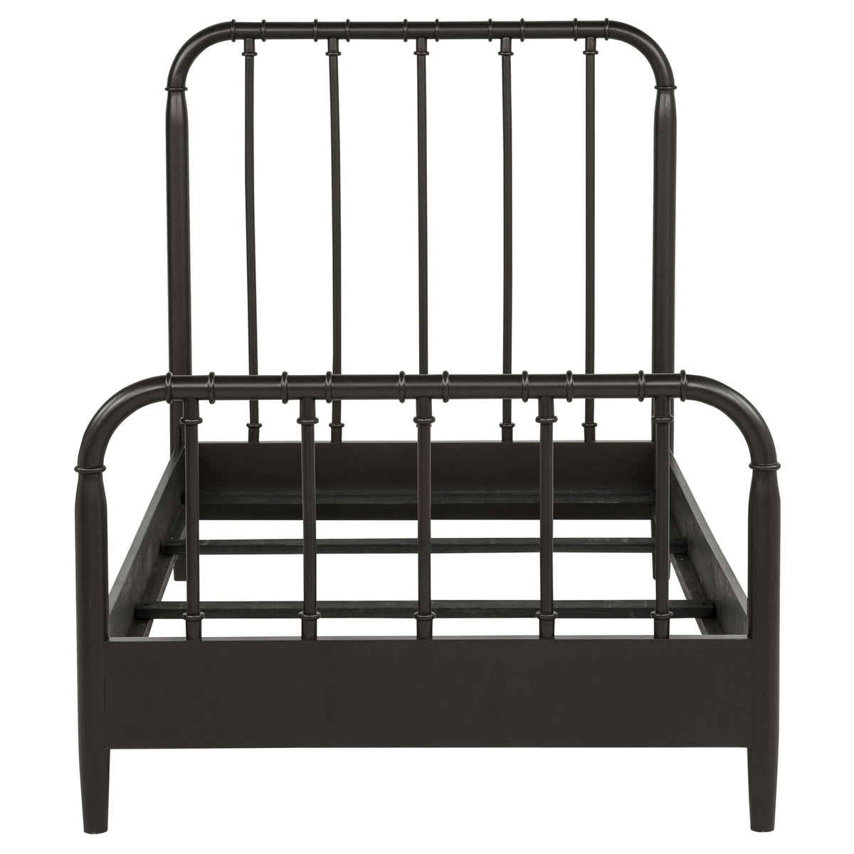 Rocco All Wood Water Pipe Open Frame Twin Bed Dark Bronze