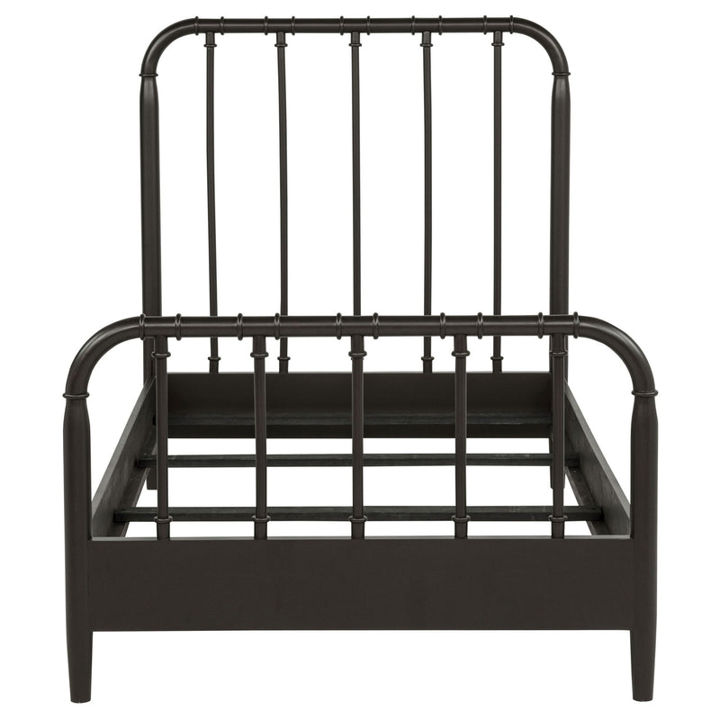 Rocco All Wood Water Pipe Open Frame Twin Bed Dark Bronze