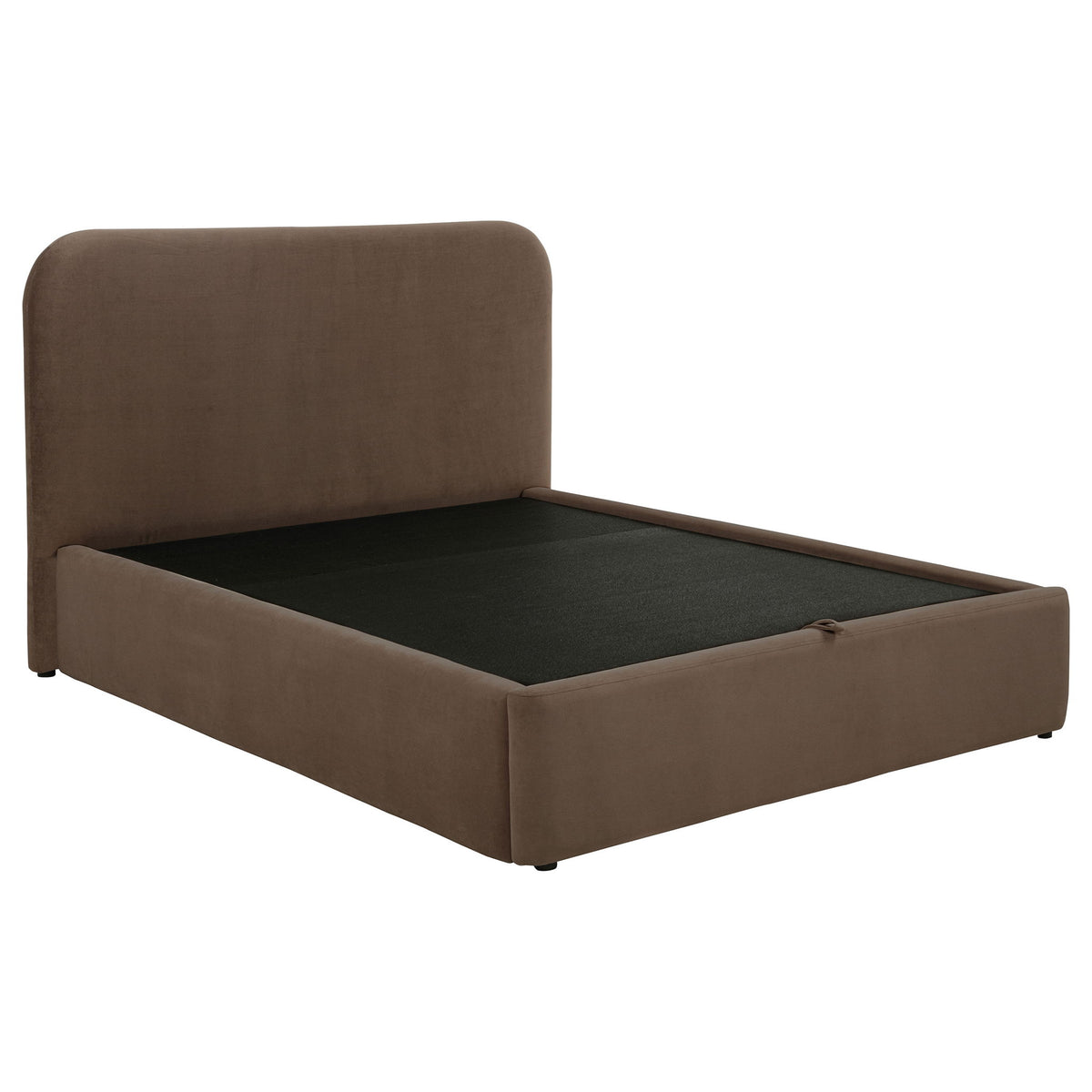 Anders Upholstered Eastern King Storage Lift Platform Bed Chocolate