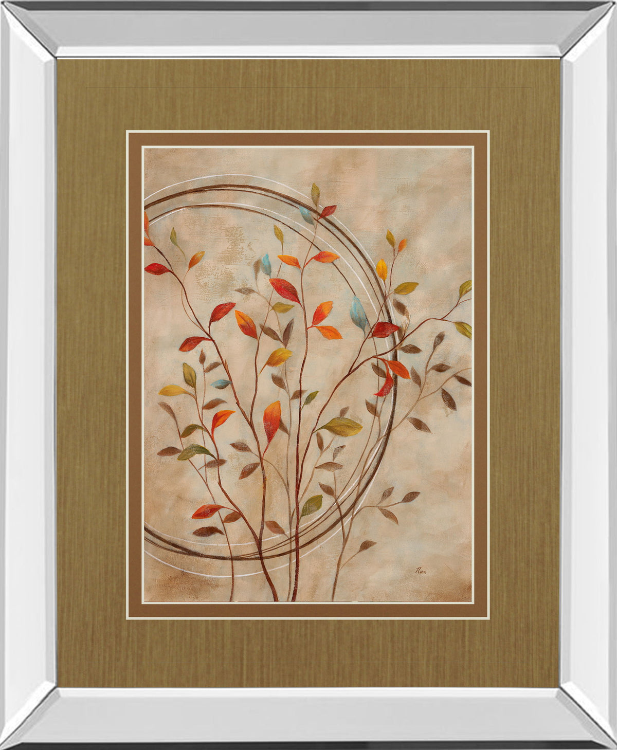 Autumn's Delight Il By Nan - Mirror Framed Print Wall Art - Light Brown