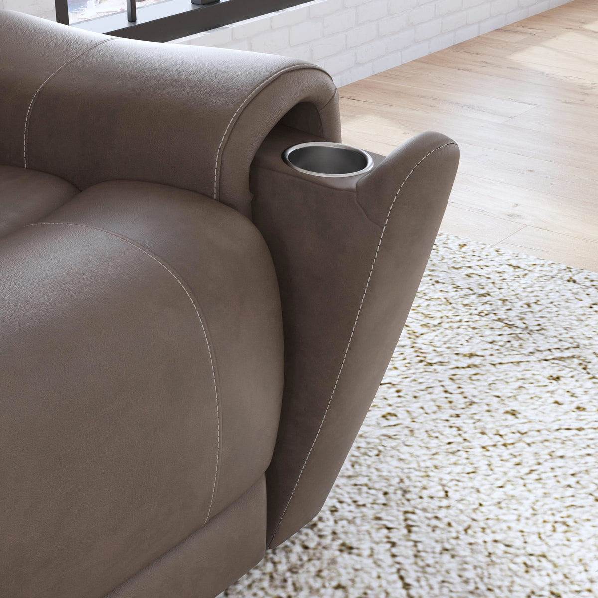 Flexsteel Carter Power Reclining Loveseat with Power Headrests & Lumbar