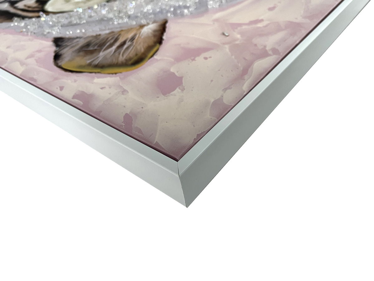 Spa Retreat I Hand-Embellished Canvas With Rocks In Frame - Pink / White