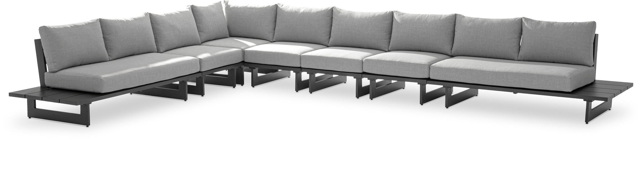 Maldives - 7 Piece Water Resistant Outdoor Patio Modular Sectional With Gray Base