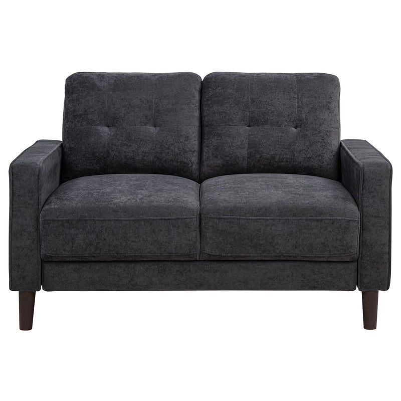 Bowen II Fabric Upholstered Track Arm Loveseat Steel Grey
