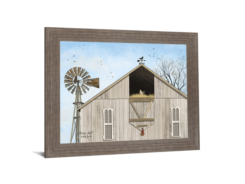Barnyard Breeze - 28" x 34" Framed Wall Art - Light Blue