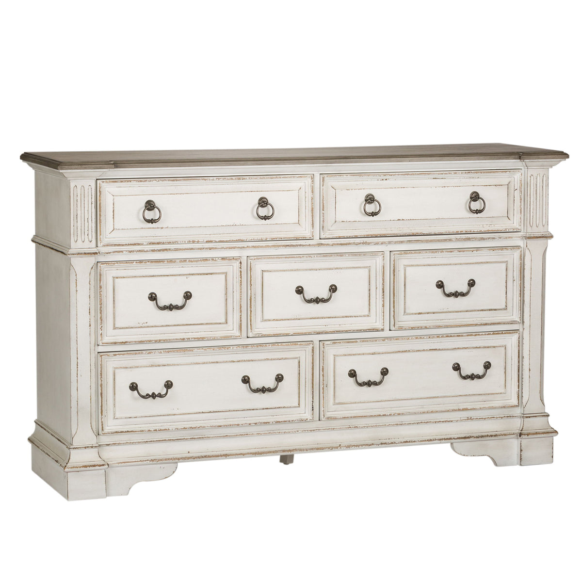 Abbey Park - 7 Drawer Dresser - Antique White
