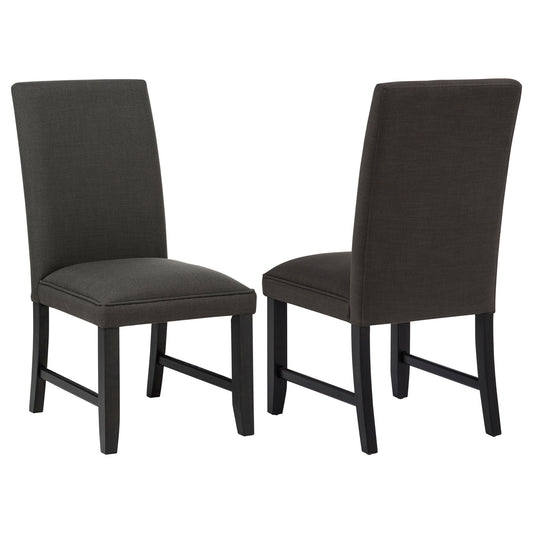 Berning Fabric Upholstered Parson Side Chair Charcoal Grey (Set of 2)