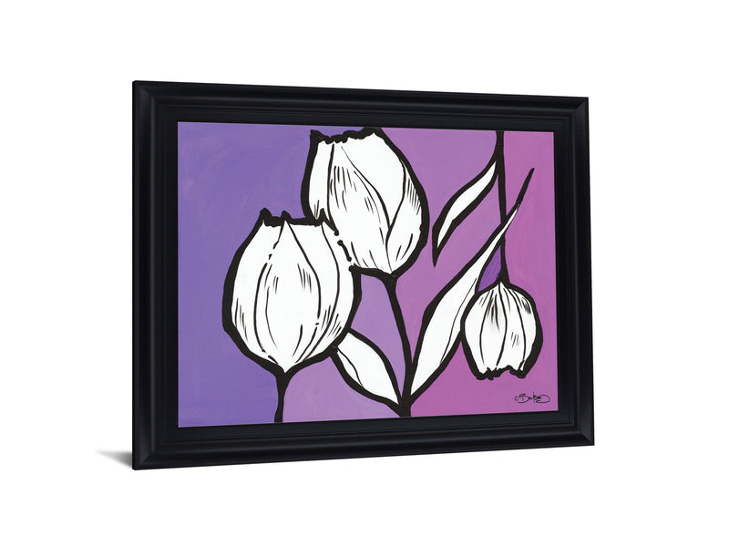 Lavender Trio - 28" x 34" Framed Wall Art - Purple