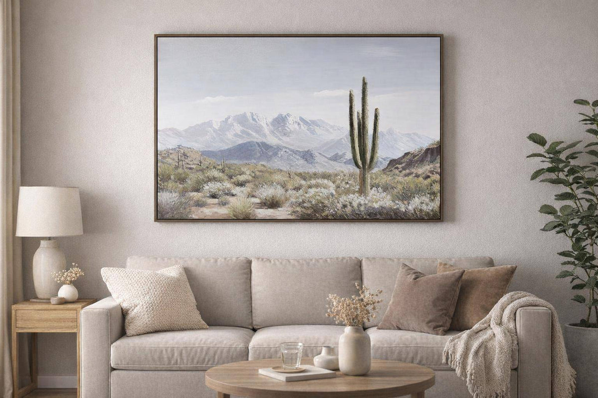 Sonoran Vista I Hand-Embellished Canvas In Frame - Brown / Blue