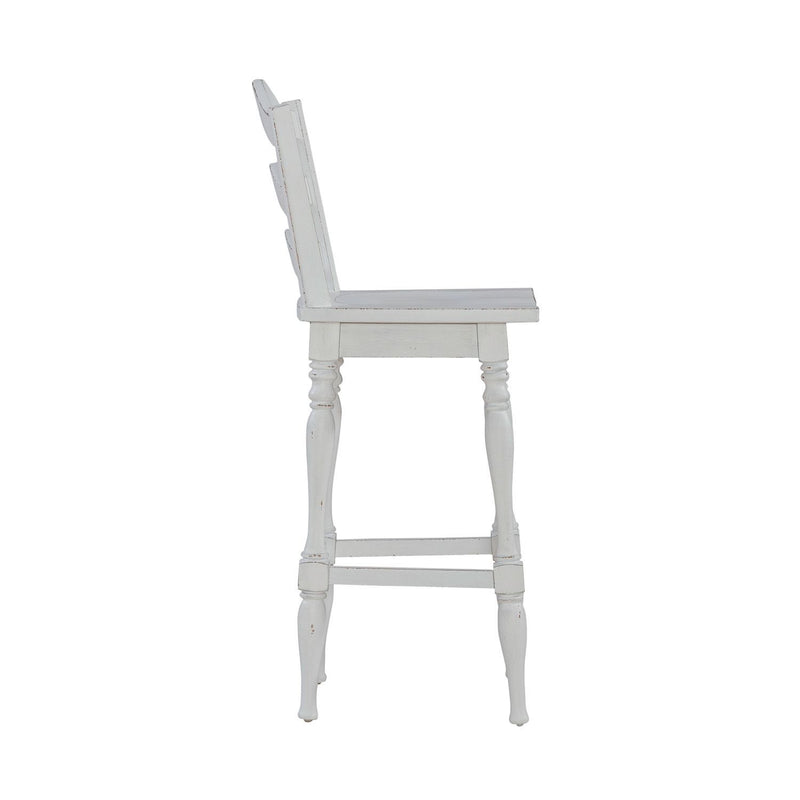 Magnolia Manor - Ladderback Swivel Bar Stool - Antique White