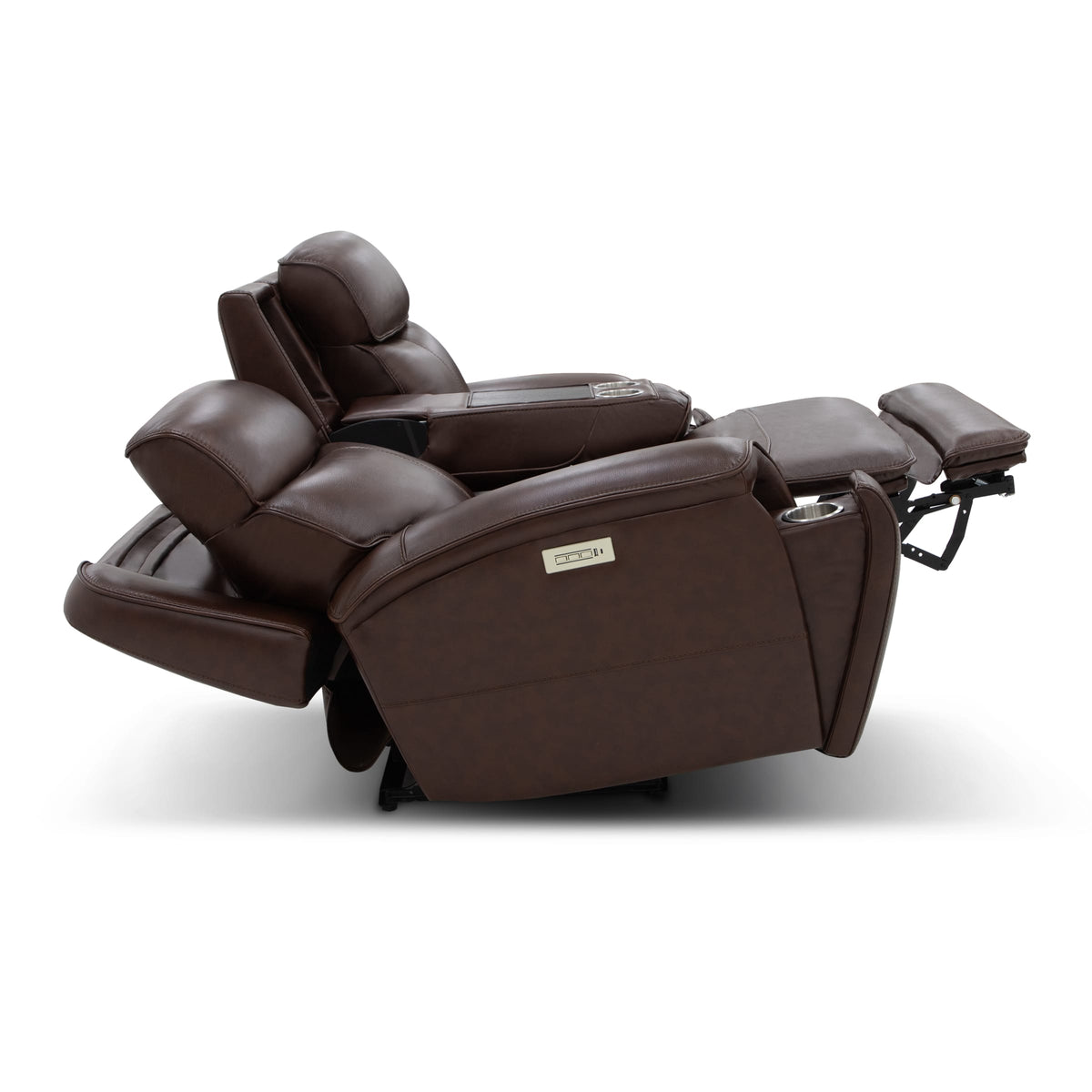 Flexsteel Walker Power Reclining Loveseat w/ Console, Power Headrest & Lumbar